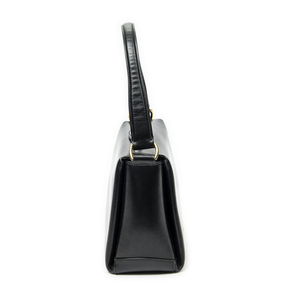 Gucci Vintage Flap Top Handle Black Smooth Calfskin — view 3