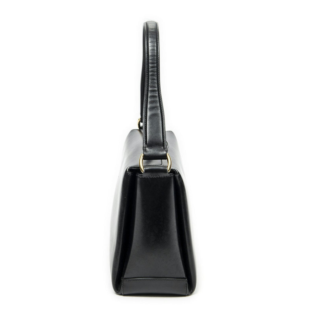 Gucci Vintage Flap Top Handle Black Smooth Calfskin — view 4