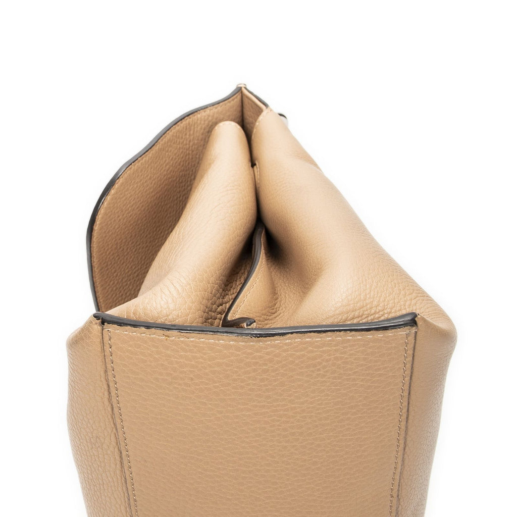 Gucci Midi Amfloral Bamboo Top Handle Beige Gray Calfskin Leather — view 8
