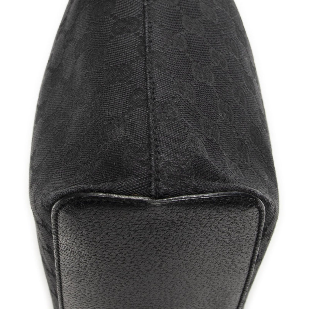 Gucci Ring Handle Zip Hobo Black GG Canvas — view 8