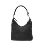 Gucci Ring Handle Zip Hobo Black GG Canvas — view 5