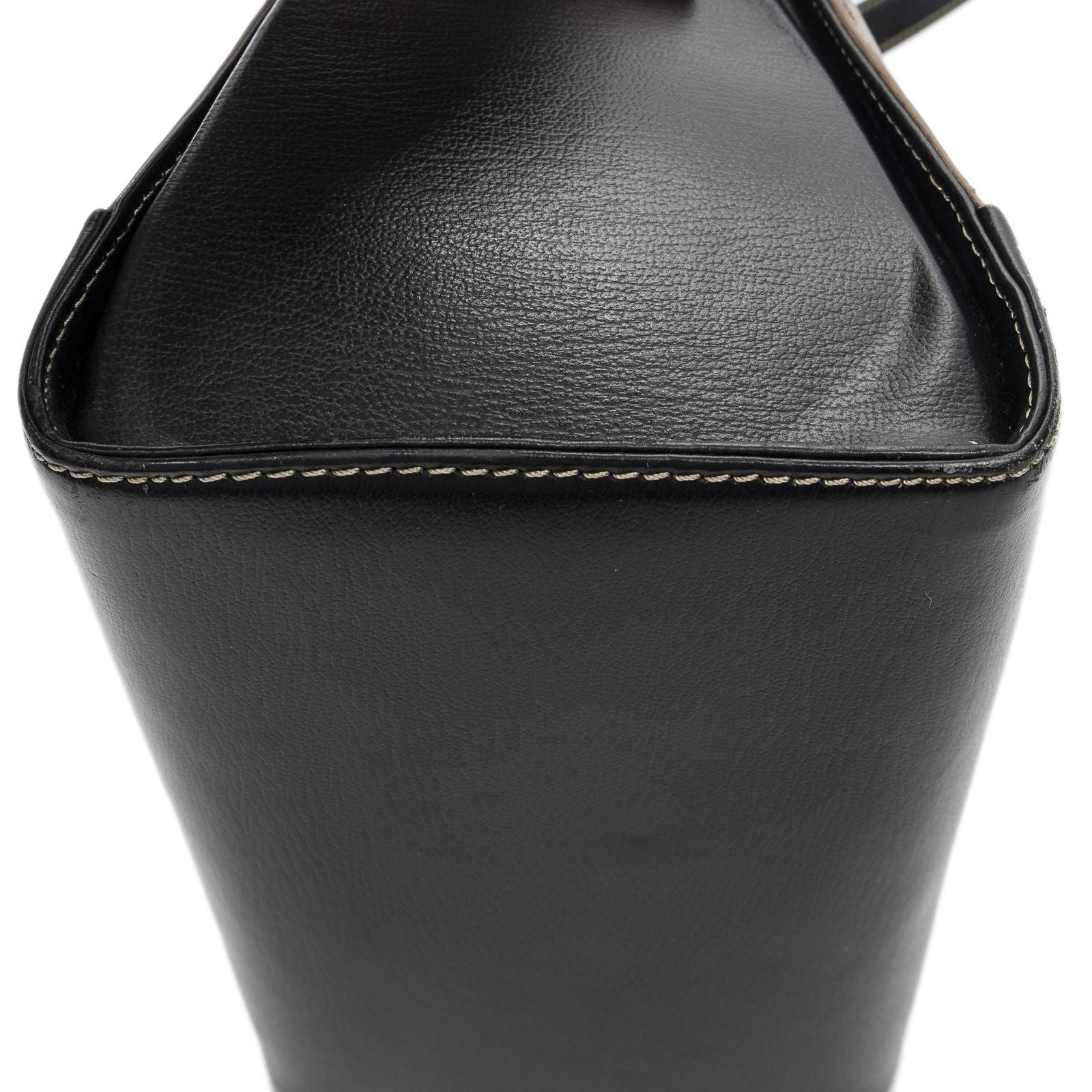 Loewevelazquez Bucket Shoulder Bag Brown Black Calfskin Leather — view 8