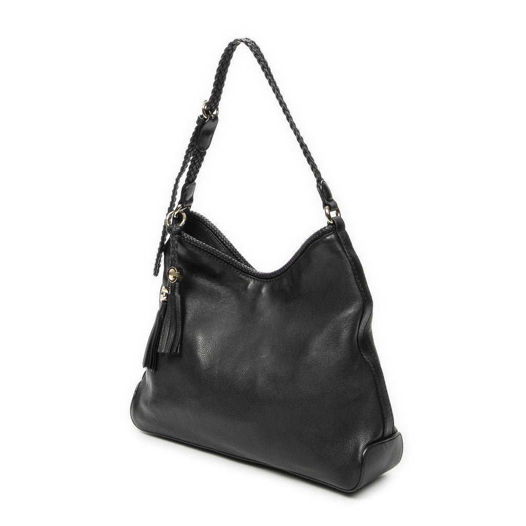 Gucci Marrakech Hobo Black Gray Calfskin Leather — view 2