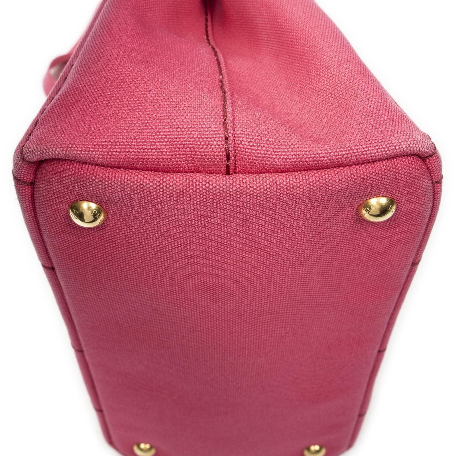 Prada Canapa Small Tote Fuchsia Pink Canvas — view 8