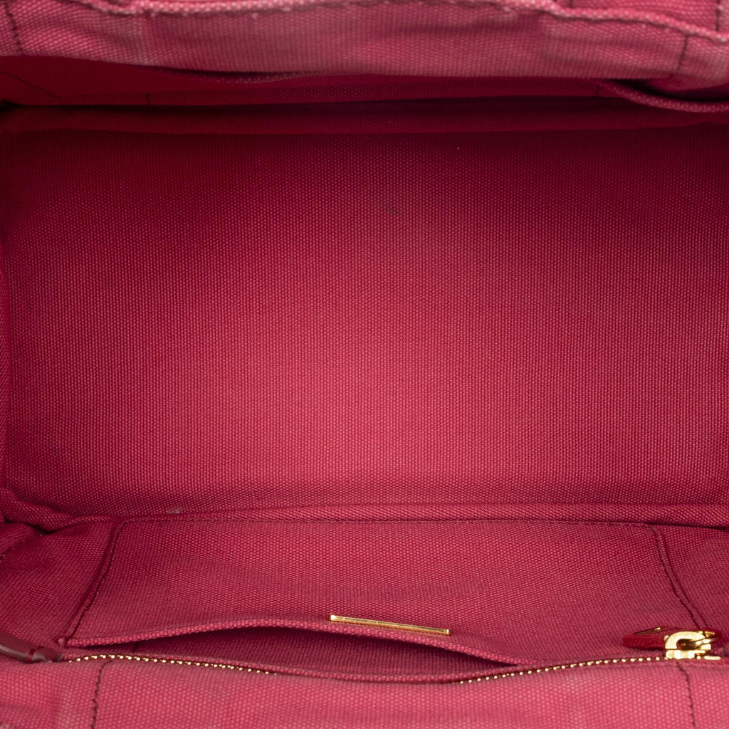 Prada Canapa Small Tote Fuchsia Pink Canvas — view 9