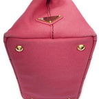 Prada Canapa Small Tote Fuchsia Pink Canvas — view 7