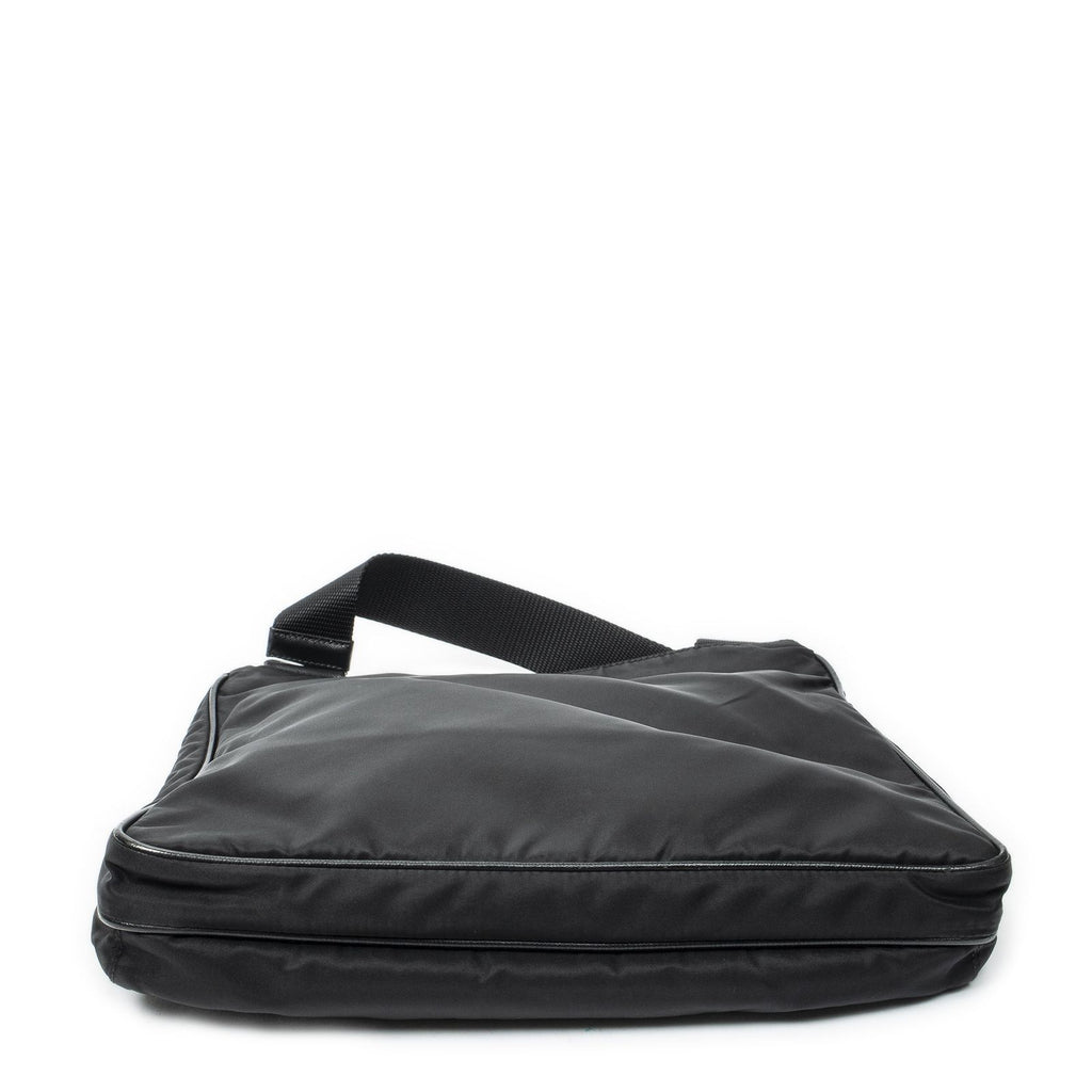 Prada Zip Messenger Crossbody Black Nylon Canvas — view 6