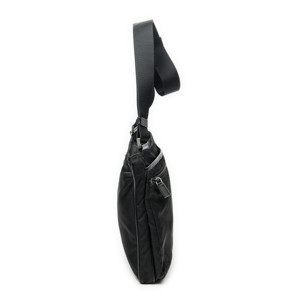 Prada Zip Messenger Crossbody Black Nylon Canvas — view 3
