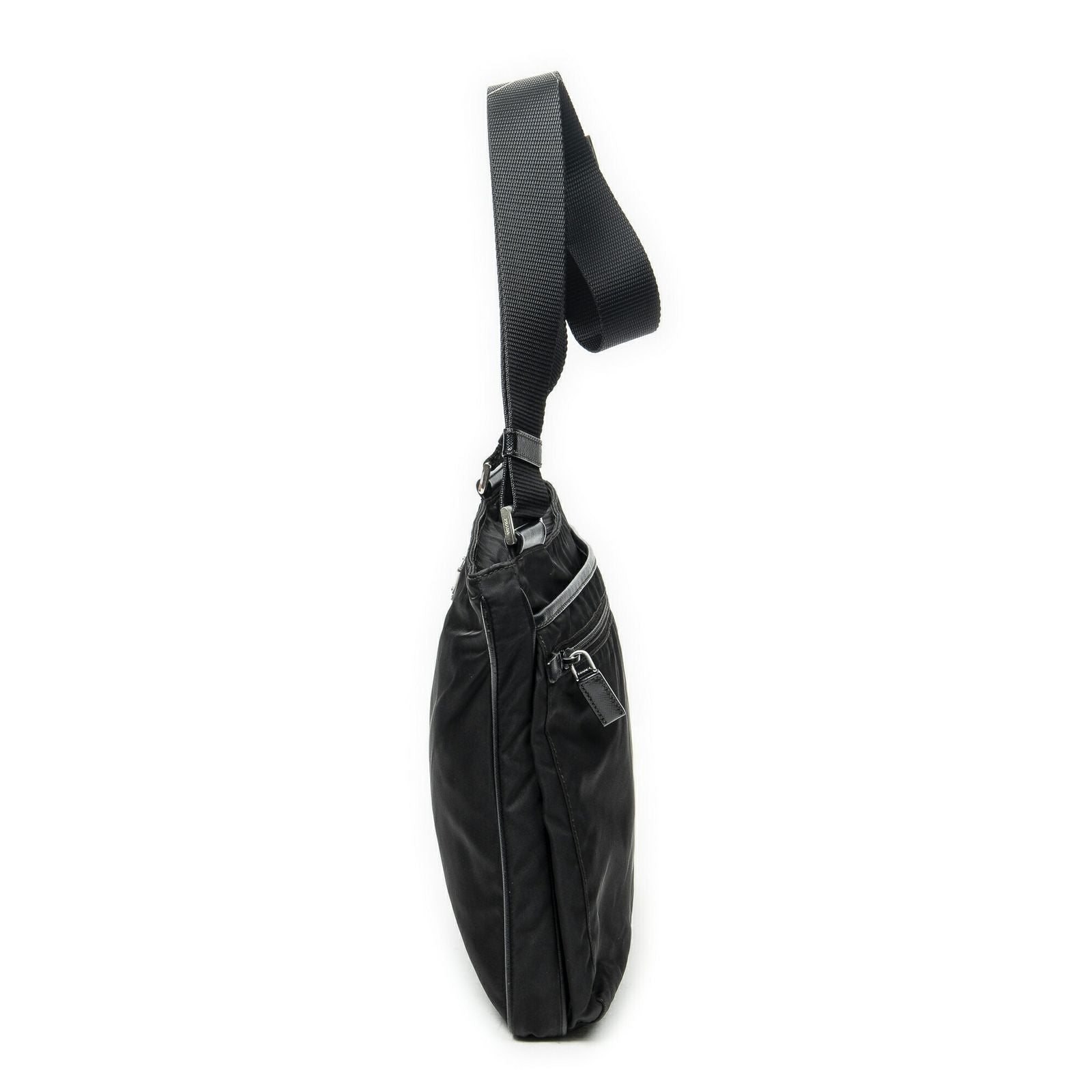 Prada Zip Messenger Crossbody Black Nylon Canvas — view 3