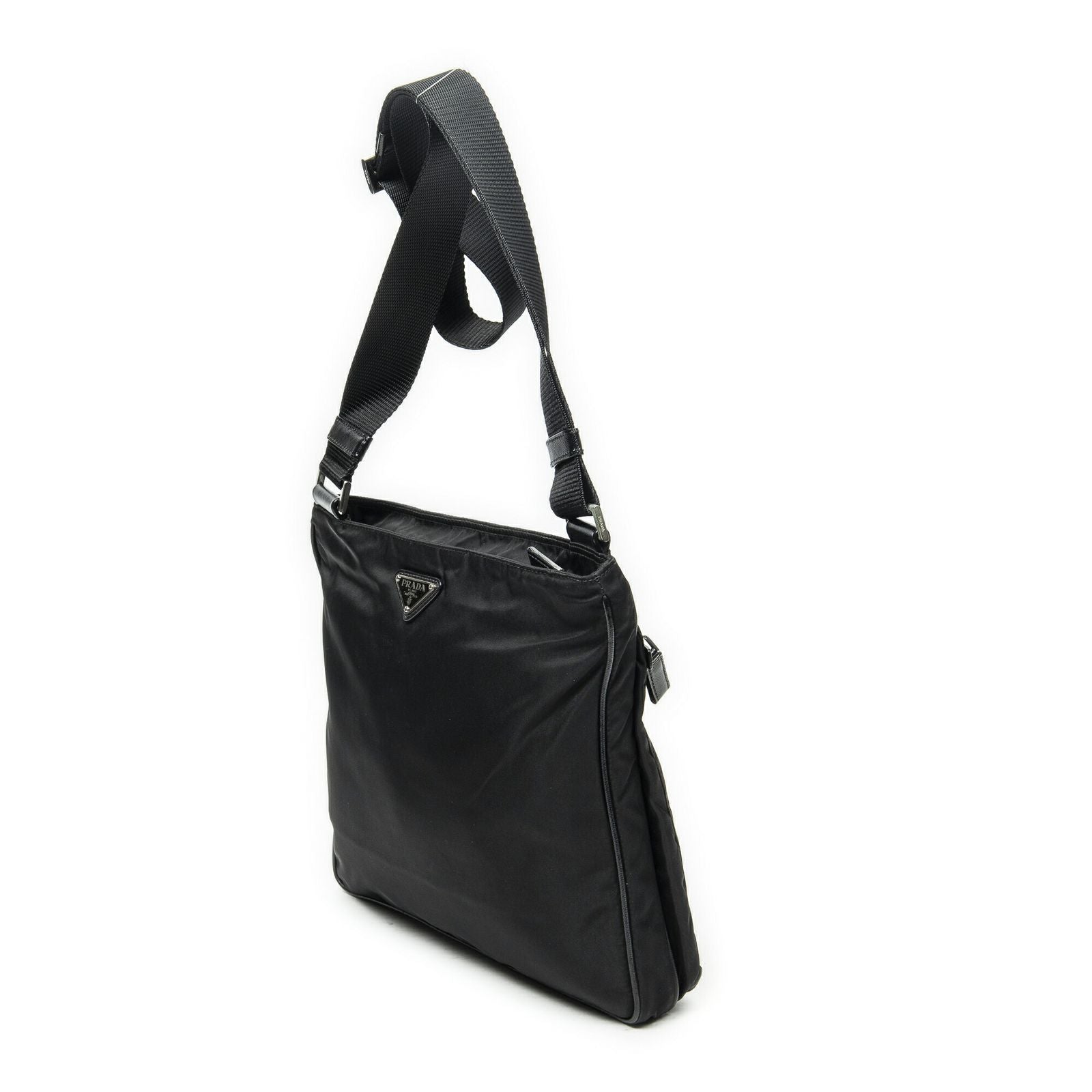Prada Zip Messenger Crossbody Black Nylon Canvas — view 2