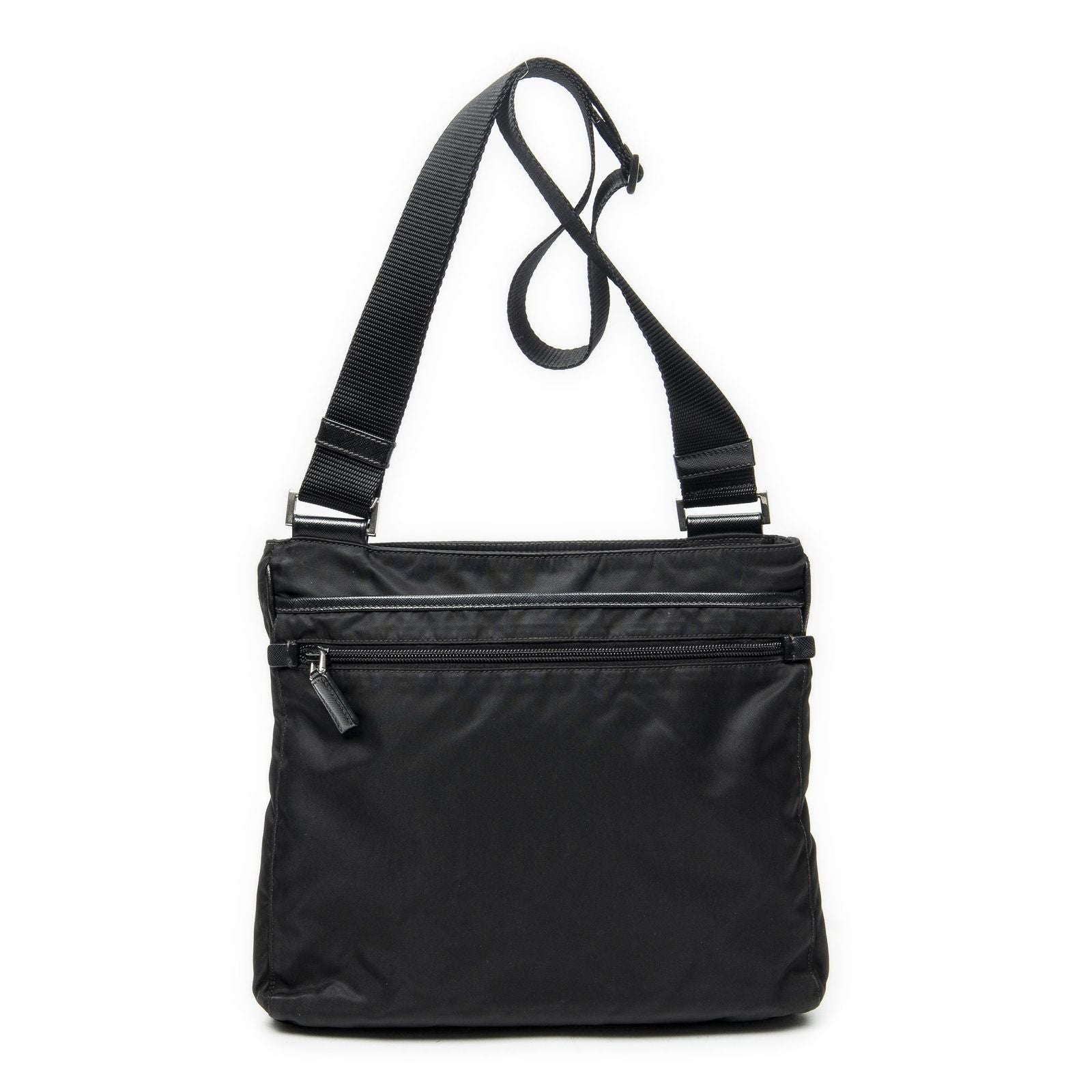Prada Zip Messenger Crossbody Black Nylon Canvas — view 5