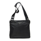 Prada Zip Messenger Crossbody Black Nylon Canvas