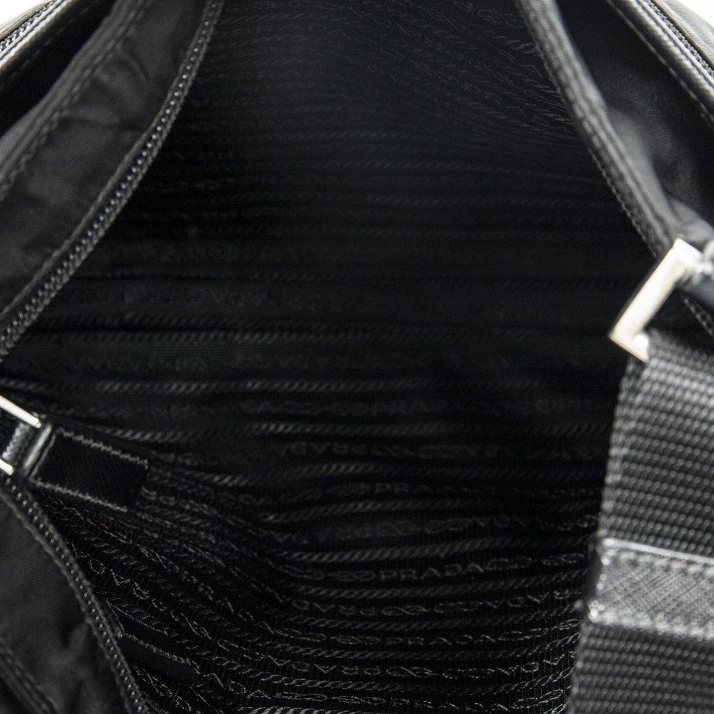 Prada Zip Messenger Crossbody Black Nylon Canvas — view 9