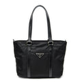 Prada Zip Shopping Tote Black Nylon Canvas