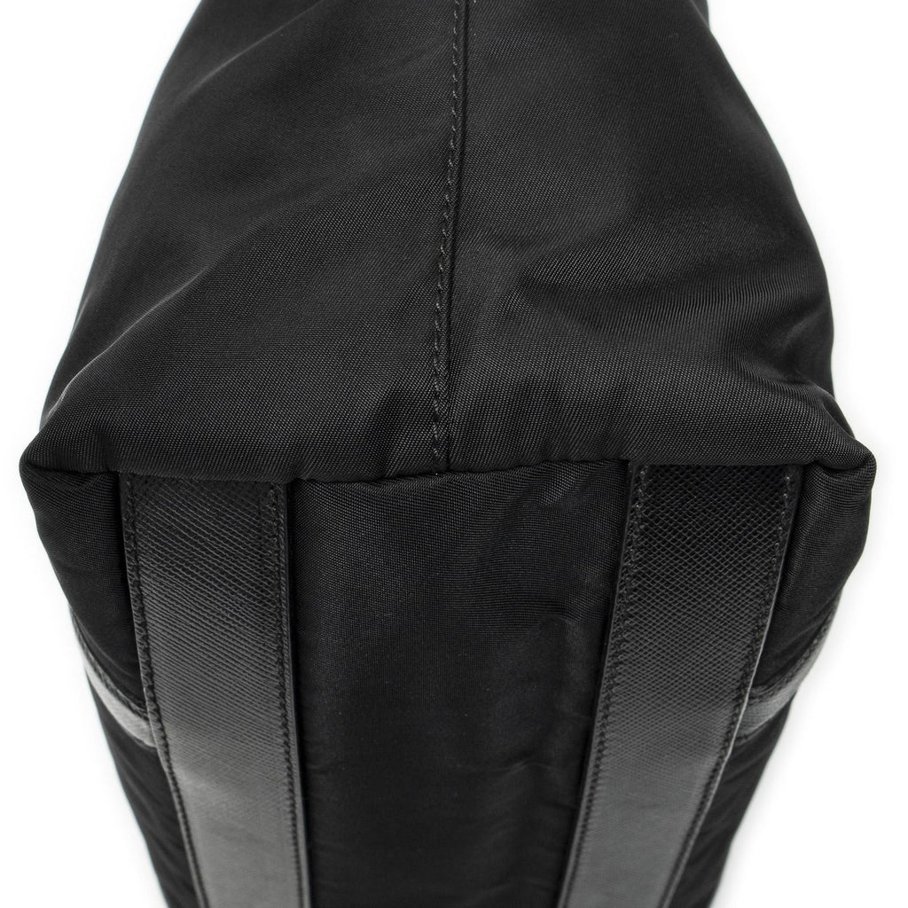 Prada Zip Shopping Tote Black Nylon Canvas — view 7