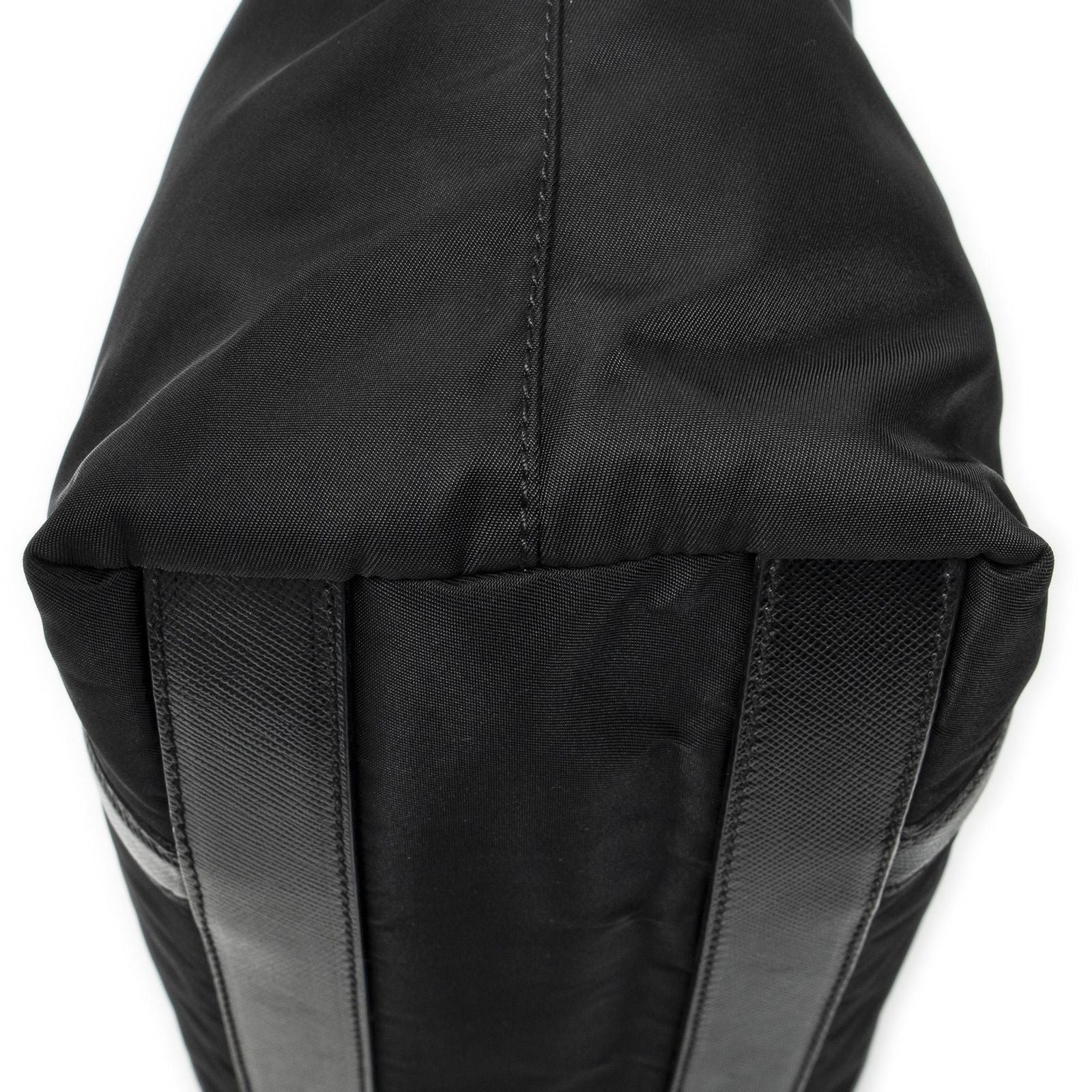 Prada Zip Shopping Tote Black Nylon Canvas — view 7