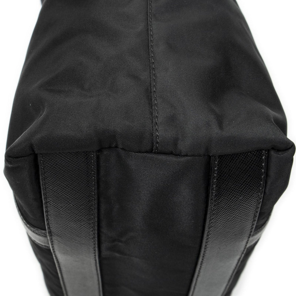 Prada Zip Shopping Tote Black Nylon Canvas — view 8