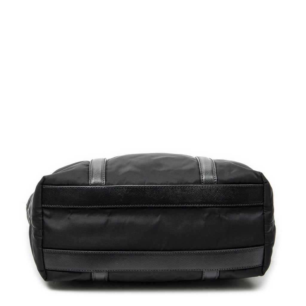 Prada Zip Shopping Tote Black Nylon Canvas — view 6
