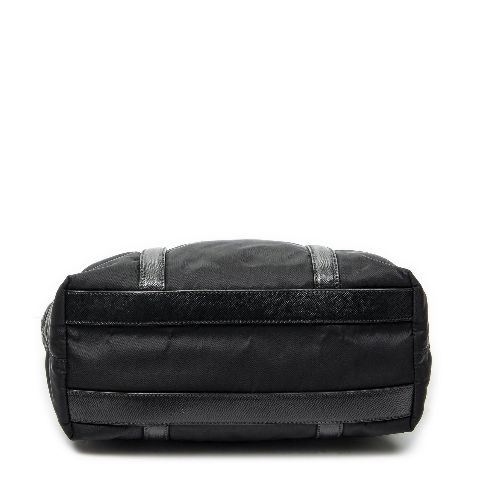 Prada Zip Shopping Tote Black Nylon Canvas — view 6