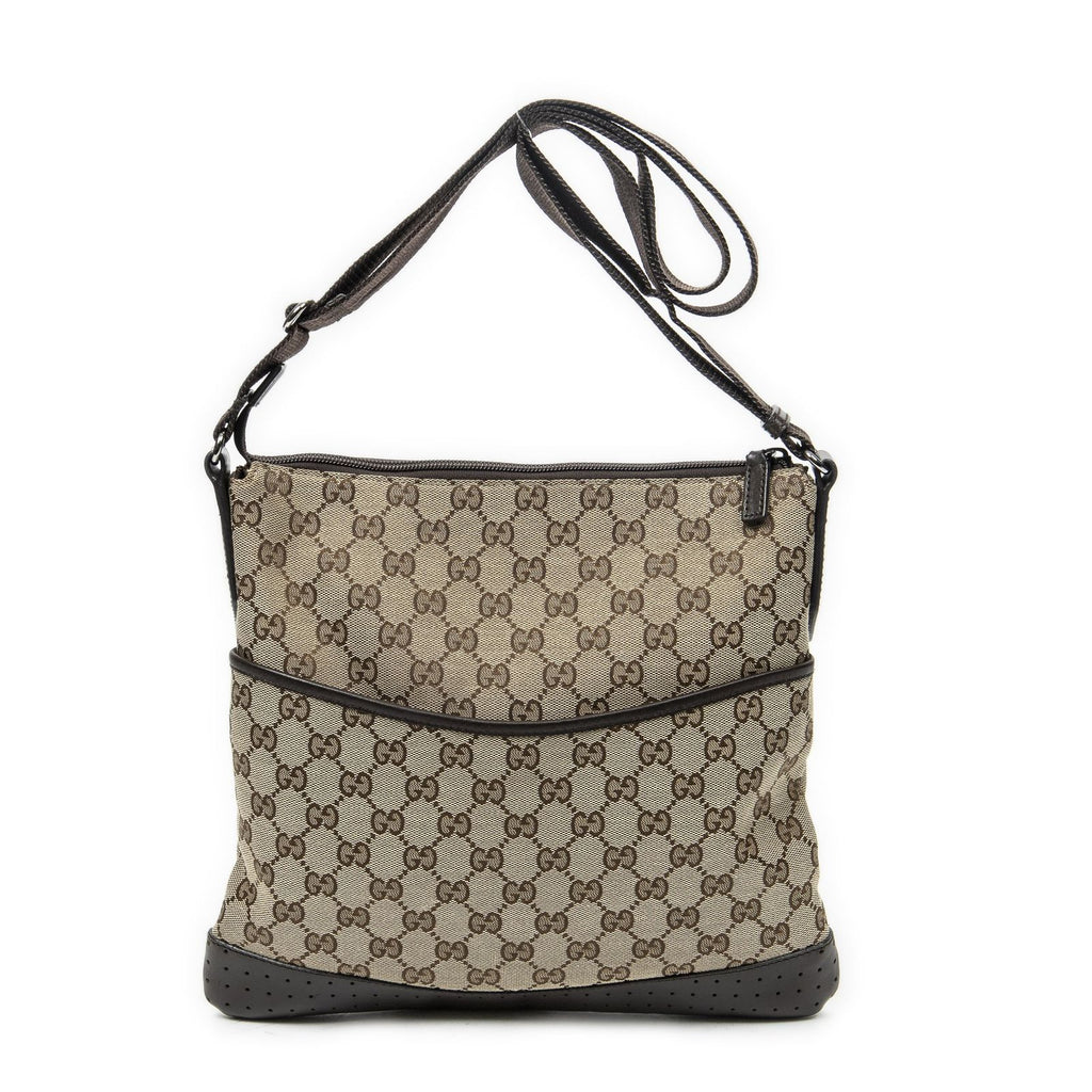 Gucci Web Media Messenger Brown Beige GG Canvas