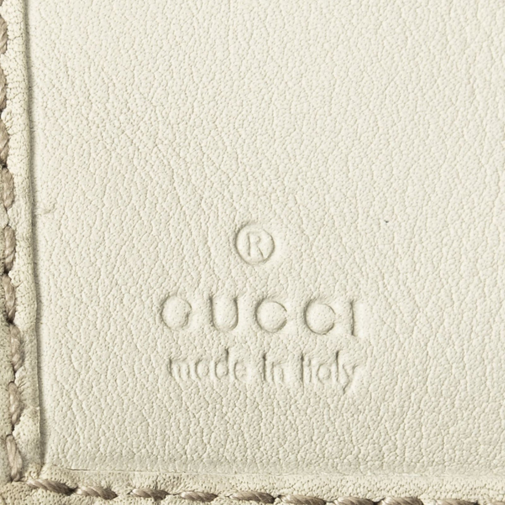 Gucci Compact Bifold Wallet Ivory Guccissima — view 5