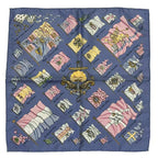 Hermes Scarf Silk Pavois Flag Blue