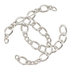 Chanel CC Logo Open Work Chain Metal Silver Brooch