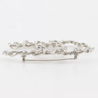 Chanel CC Logo Open Work Chain Metal Silver Brooch — view 4