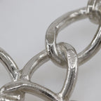 Chanel CC Logo Open Work Chain Metal Silver Brooch — view 7