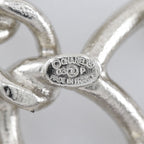 Chanel CC Logo Open Work Chain Metal Silver Brooch — view 9