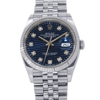 Rolex Datejust 36 Roulette Blue Full Ted Dial Diamond