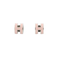 Hermes Earrings Mini Pop Pink Silver Motif