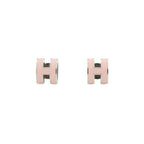 Hermes Earrings Mini Pop Pink Silver Motif