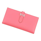 Hermes Wallet Bearn Souffle Rose Azalea Silver Epsom