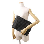 Louis Vuitton Clutch Damier Graphite Pochette Jour GM Black — view 4