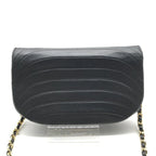 Chanel CC Logo Lambskin Half Moon Turnlock Chain Shoulder Bag Black — view 3