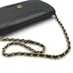 Chanel CC Logo Lambskin Half Moon Turnlock Chain Shoulder Bag Black — view 7