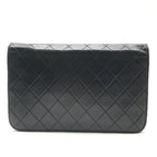 Chanel CC Logo Quilted Push Lock Leather Chain Shoulder Bag Black — view 2