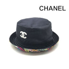 Chanel CC Logo Reversible Hat 24c Hat Navy Multi Color