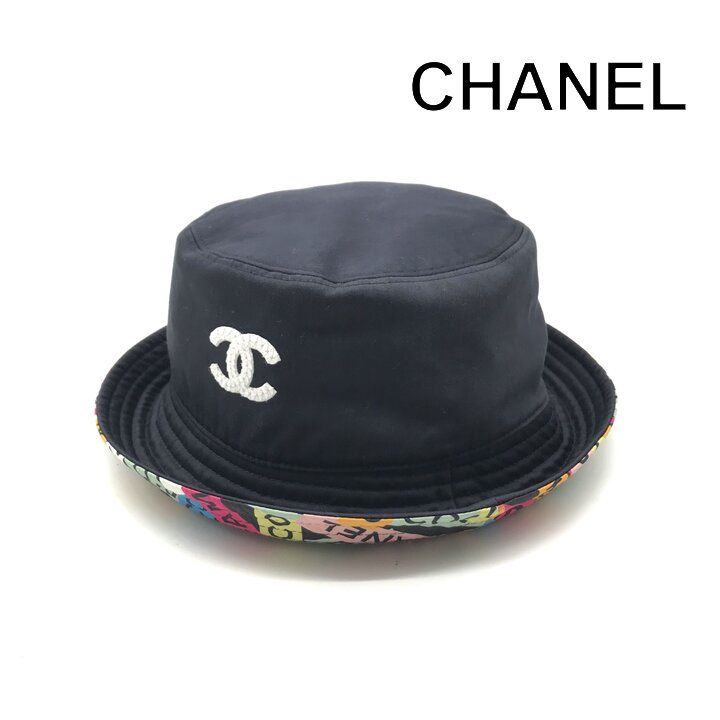 Chanel CC Logo Reversible Hat 24c Hat Navy Multi Color