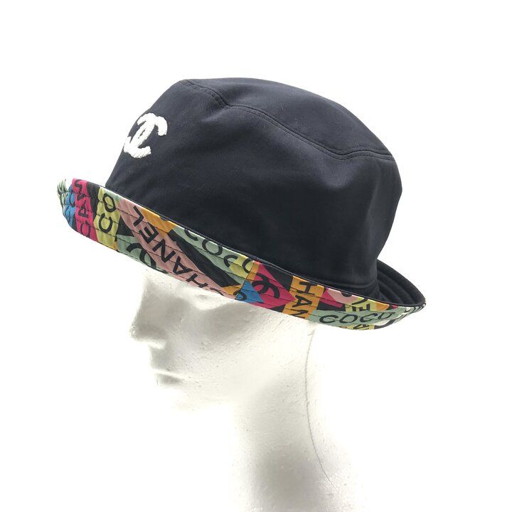 Chanel CC Logo Reversible Hat 24c Hat Navy Multi Color — view 9