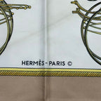 Hermes Carre 90 Silk Scarf les Voitures a Transformation Folding Top Carriage — view 7