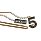 Chanel No5 Pearl Necklace Long Plated