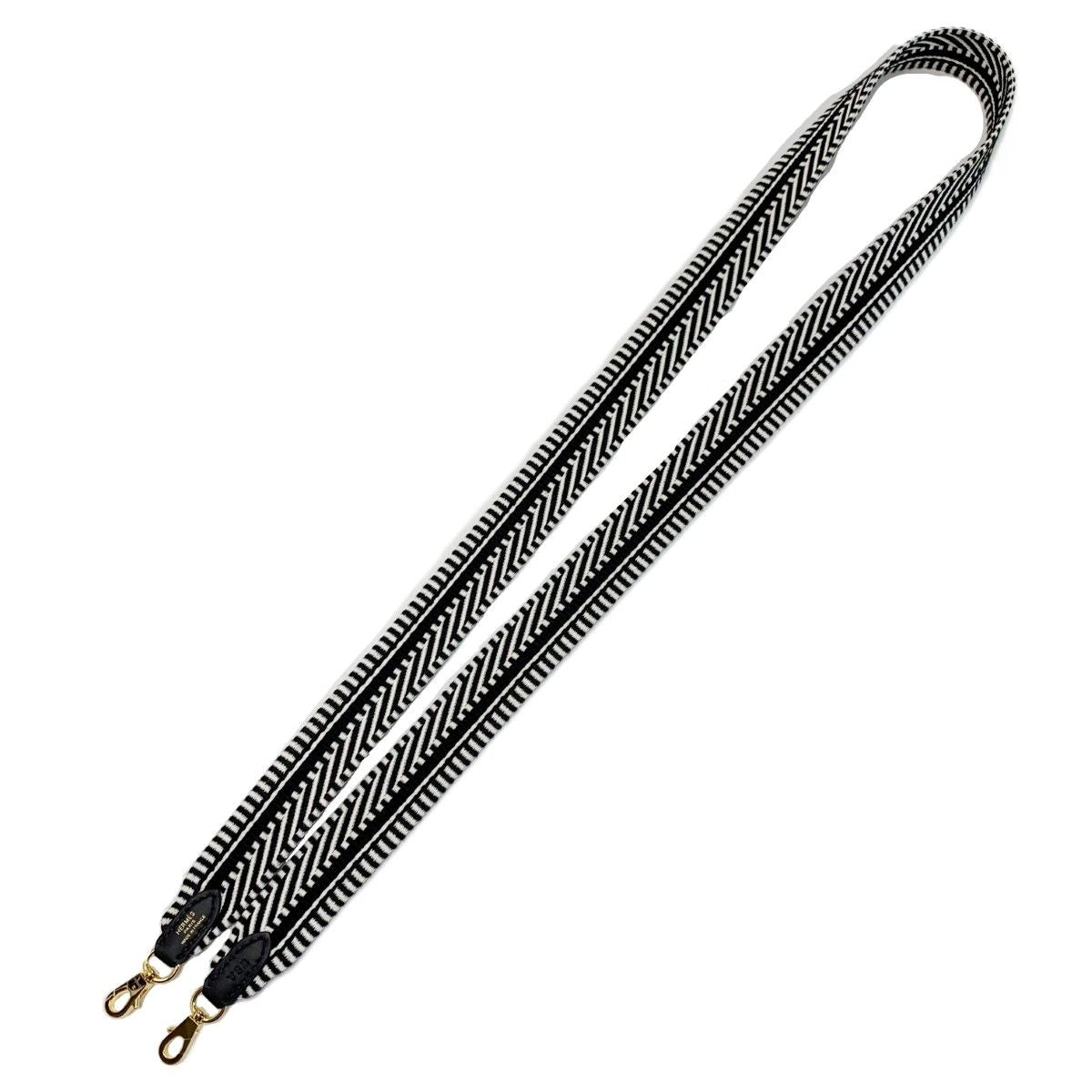 Hermes Shoulder Strap Wsr White Black Canvas Replacement — view 2