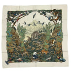 Hermes Carre 90 Silk Scarf Sichuan Animal Print Multi