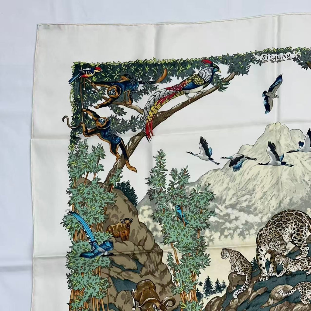 Hermes Carre 90 Silk Scarf Sichuan Animal Print Multi — view 2