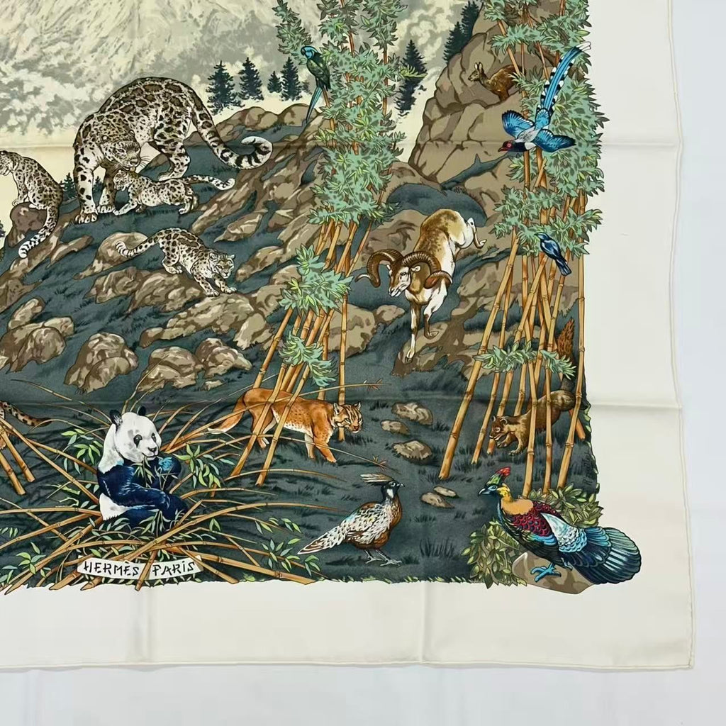 Hermes Carre 90 Silk Scarf Sichuan Animal Print Multi — view 5