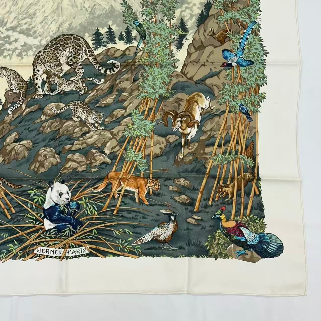 Hermes Carre 90 Silk Scarf Sichuan Animal Print Multi — view 5