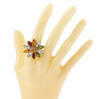 Gucci Interlocking Flower Triple Strand Gold Plated Ring — view 2