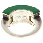 Bottega Veneta Enamel Ring 925 Sterling Silver Green — view 6